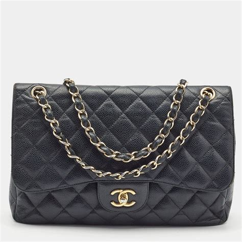 chanel black caviar leather diana flap bag|CHANEL Caviar Quilted Medium Double Flap Black.